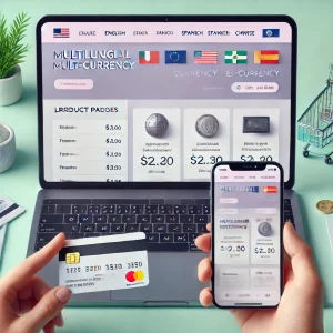Description générée pour DALL·E-2024-10-25-10.03.43-A-modern-professional-mockup-of-a-multilingual-multi-currency-e-commerce-website-displayed-on-a-laptop-and-smartphone-with-a-person-holding-a-credi.webp